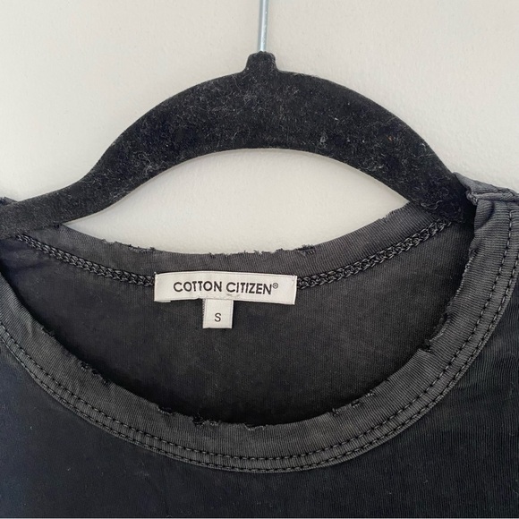 cotton Citizen Black Distressed Basic Short Sleeve TShirt Small - Picture 4 of 7